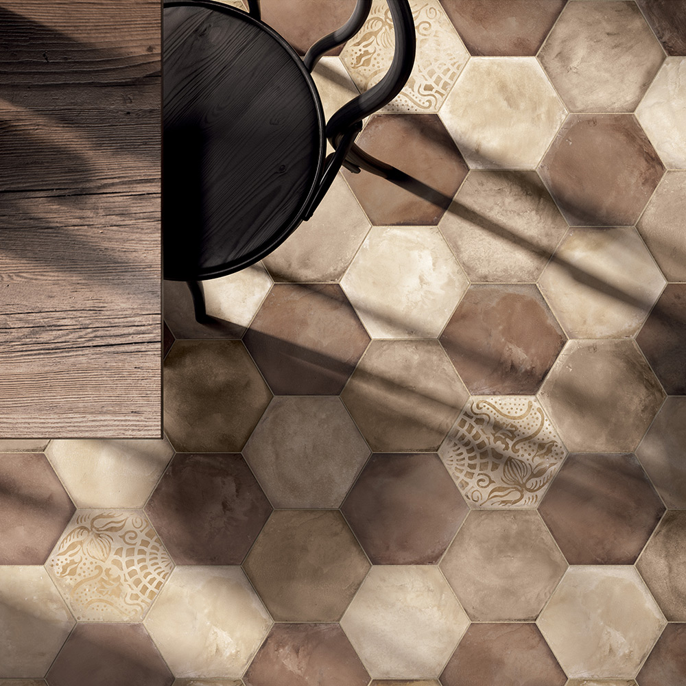 Klinker Konradssons Terra Ocra Ljusbrun Hexagon 22x25 cm