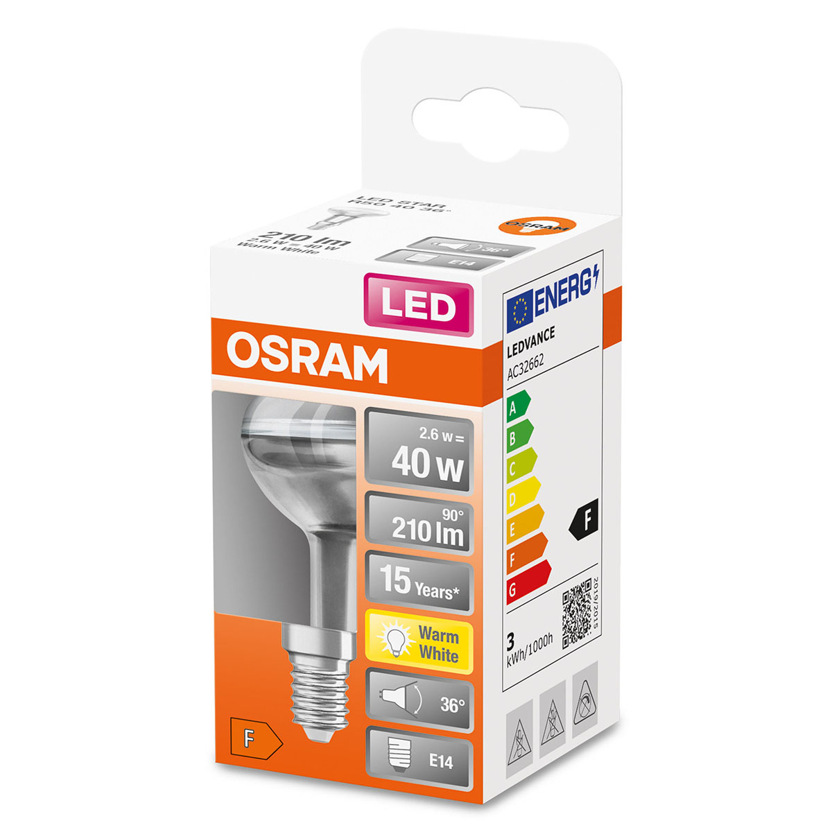 LED-Lampa Osram R50 (40) E14 36gr 827