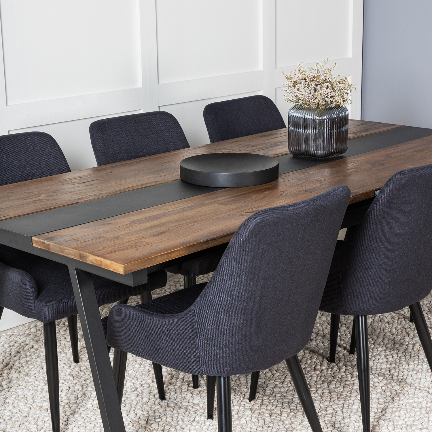 Matgrupp Venture Home Jane med 6 Plake Stolar Mörk Teak