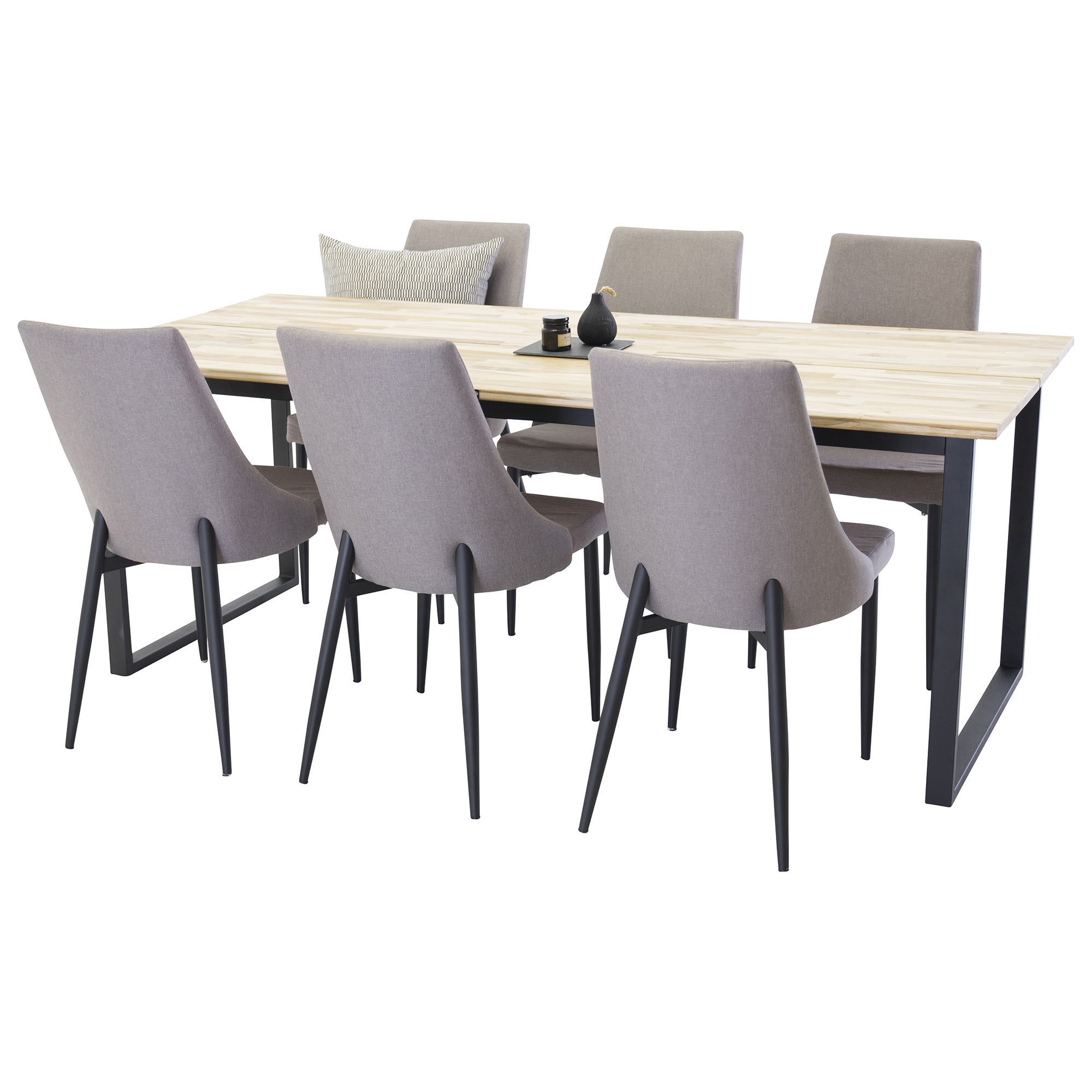 Matgrupp Venture Home Cornelia med 6 Laura Stolar Svarta Ben