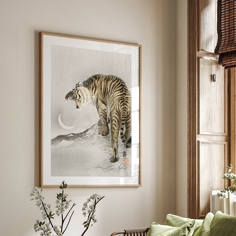 Poster Gallerix Roaring Tiger By Ohara Koson