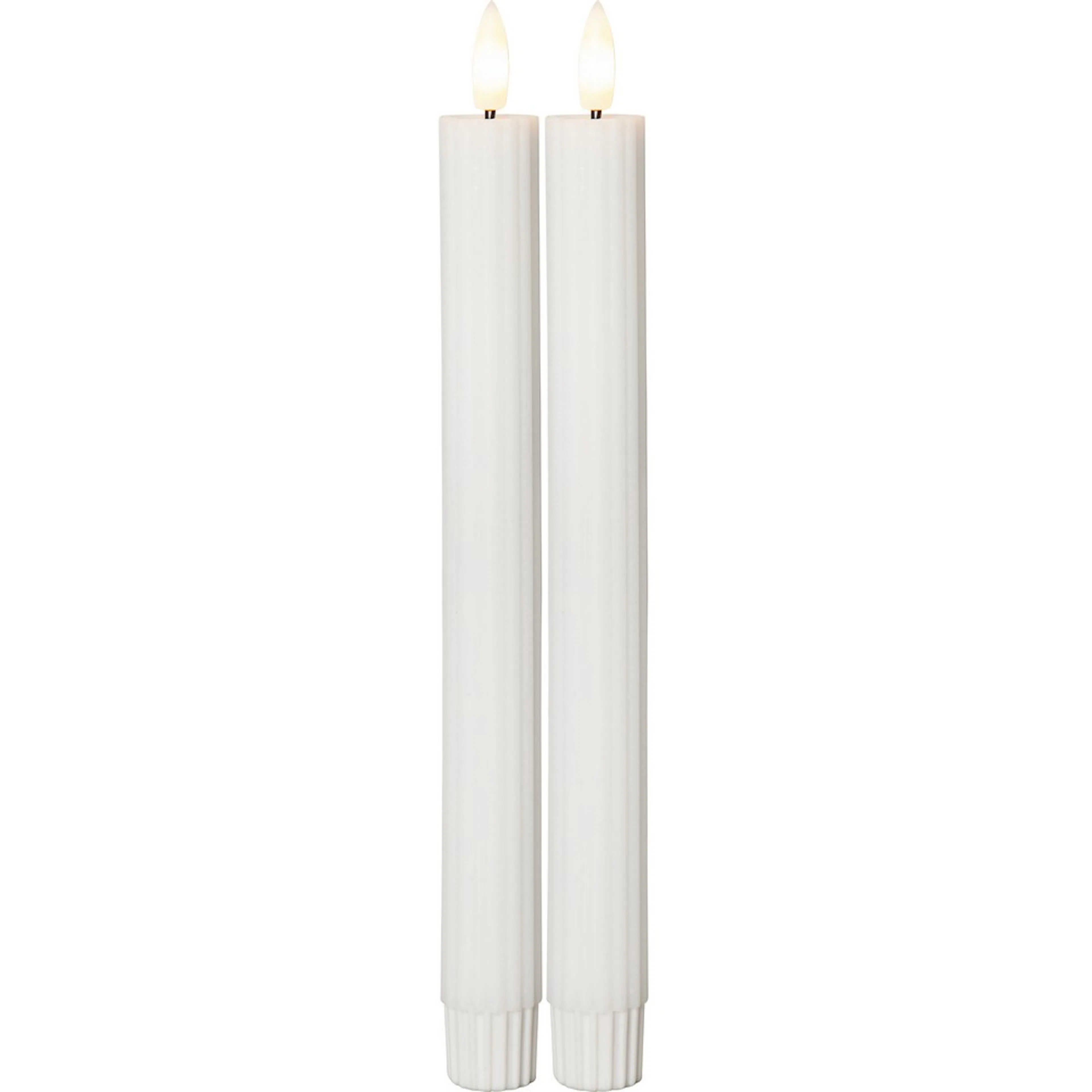 LEDAntikljus2p Flamme Stripe Vit