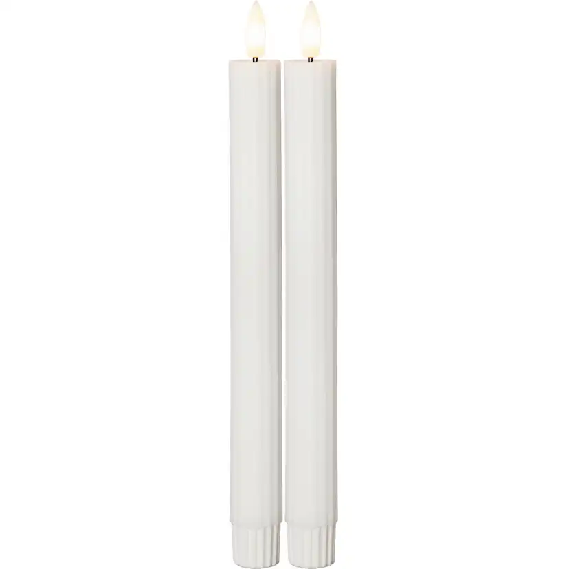 LEDAntikljus2p Flamme Stripe Vit
