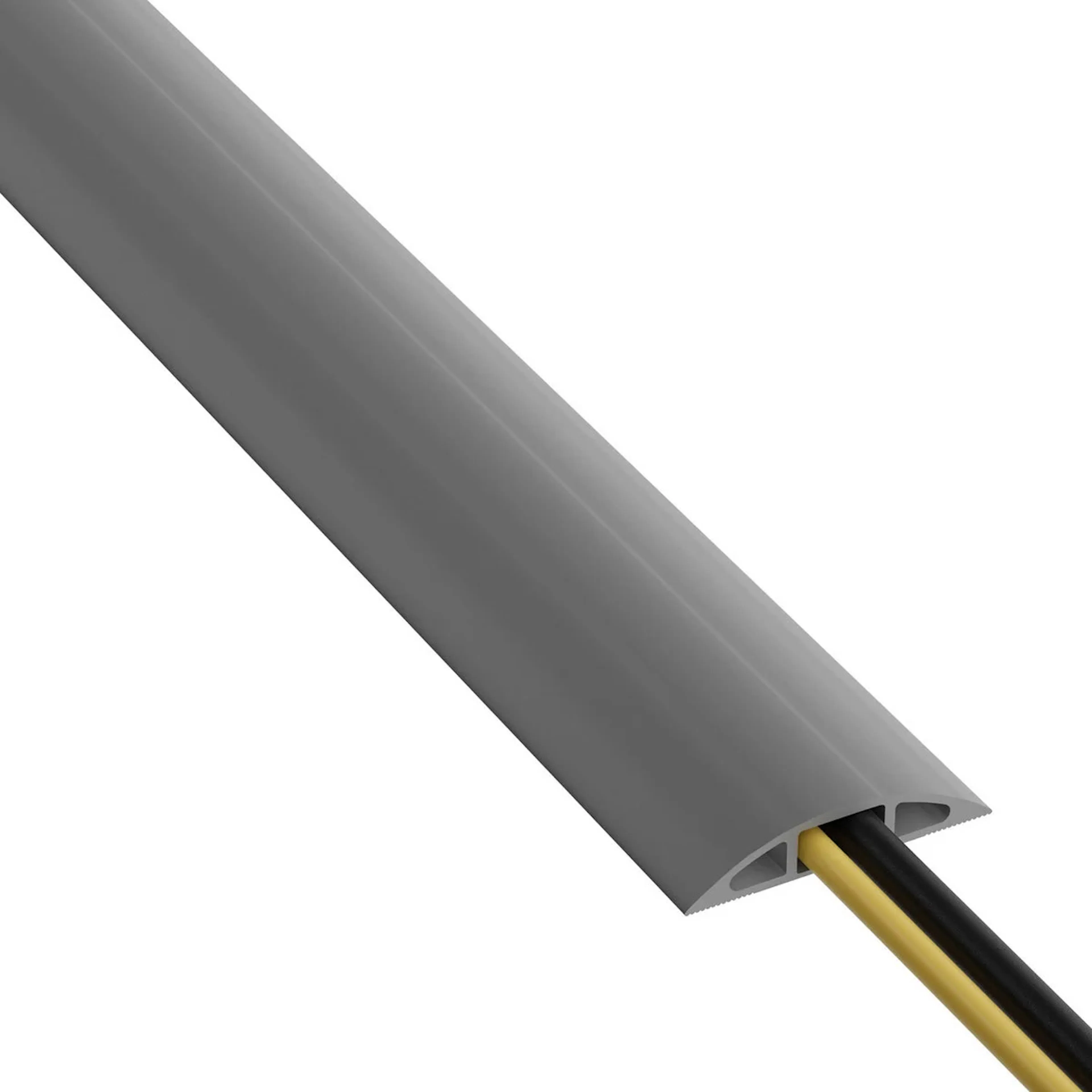 Kabelkanal D-LINE Golvöverdrag Light Duty Flexibel PVC Grå 1.8m