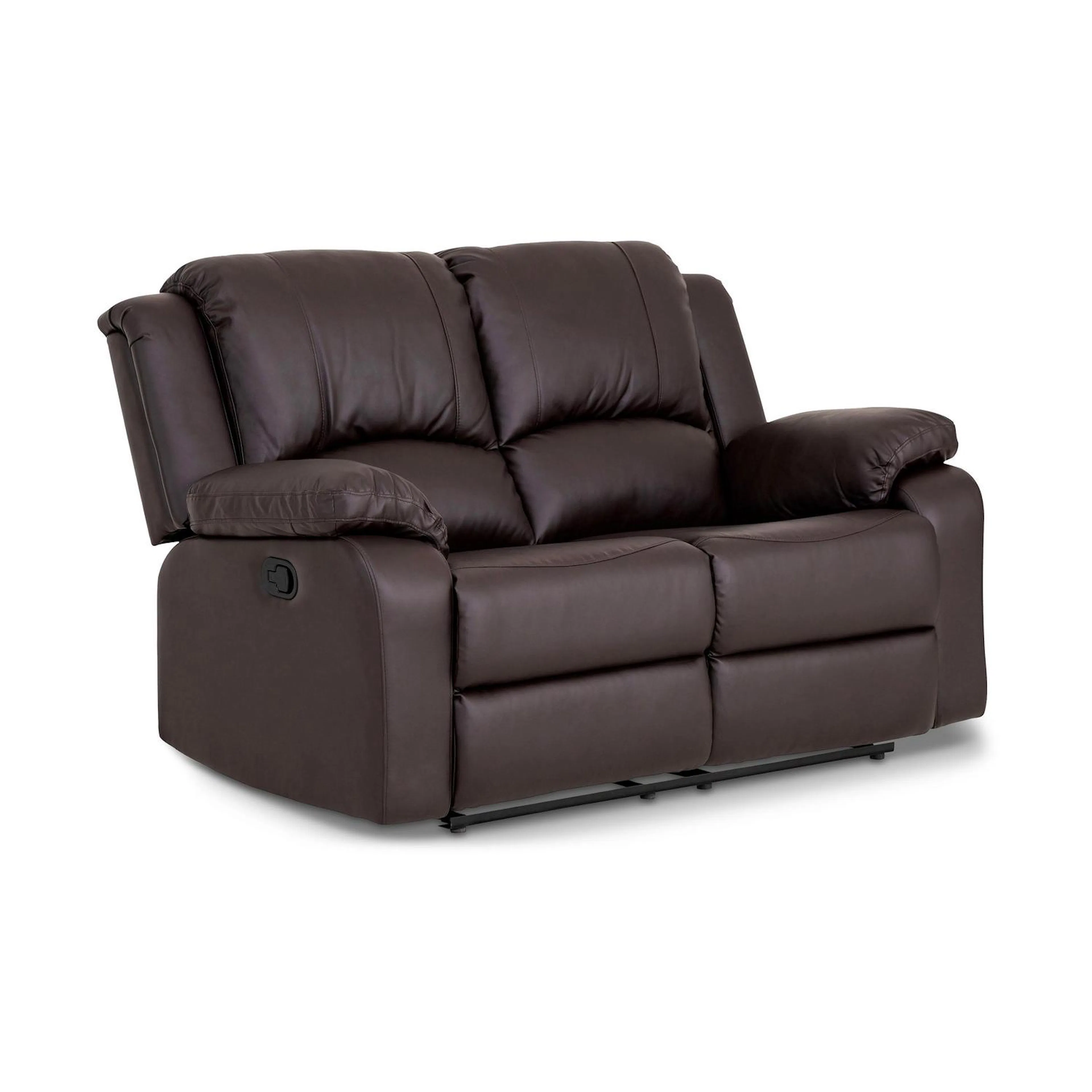 Norbo Liten Reclinersoffa 2-sits Konstläder - Fällbar soffa Brun