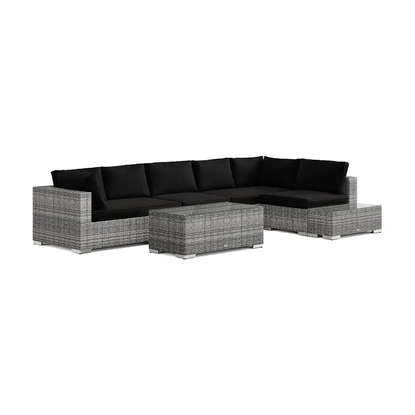 Loungegrupp Comfort Garden Bahamas utesoffa 6-sits vändbar schäslong med avslut och bord