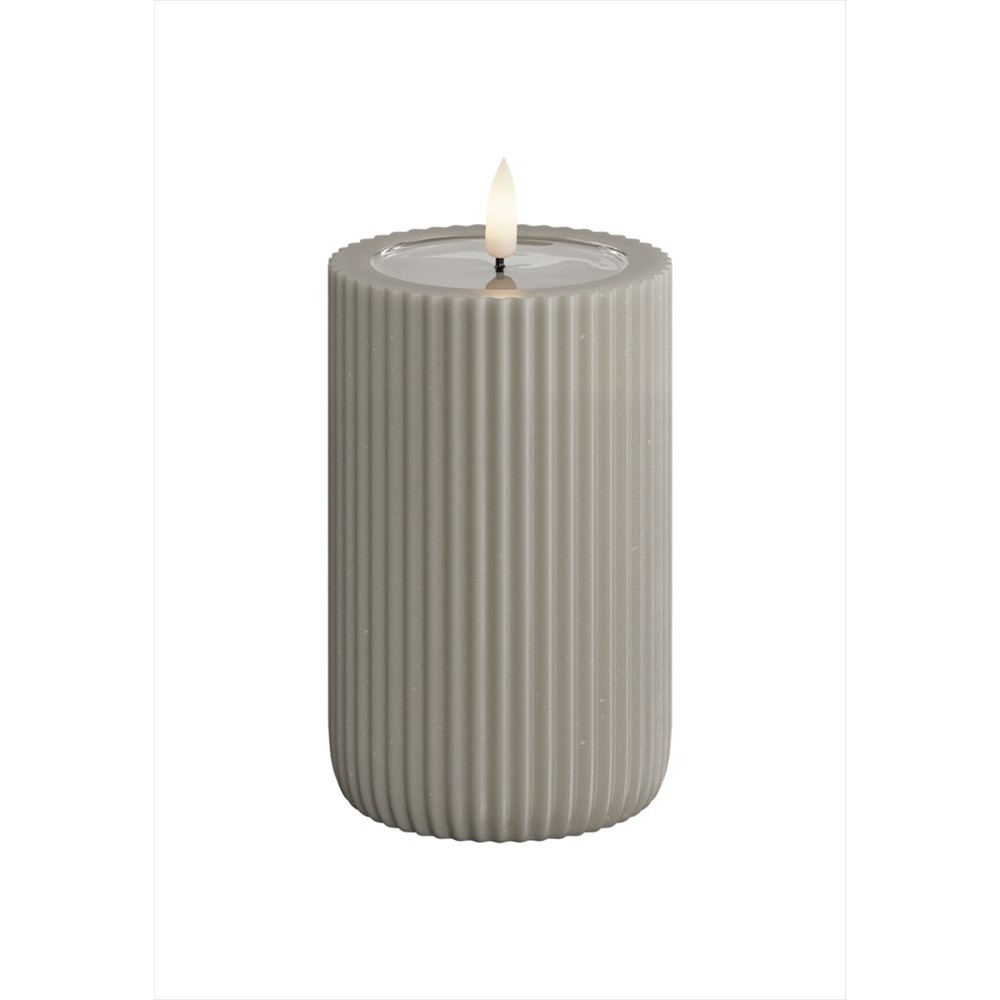 LED-Blockljus UNIQUE Candles Stripe 8x12,5 cm