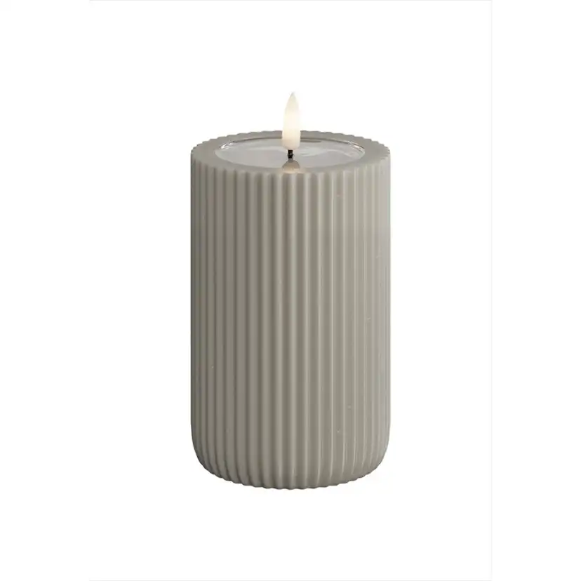 LED-Blockljus UNIQUE Candles Stripe 8x12,5 cm