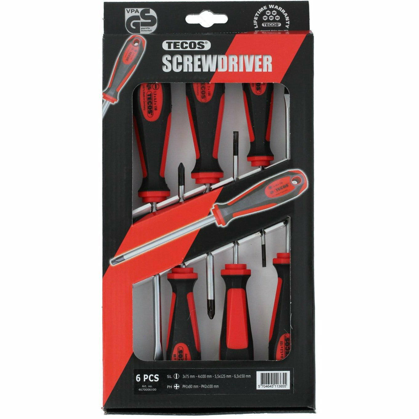 Skruvmejselset Tecos 6-delar (4670006100)
