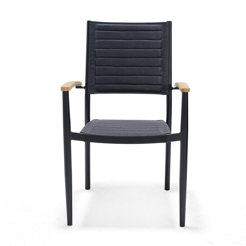 PORTALS Lite stacking armchair, black ALU / 4-pack Svart