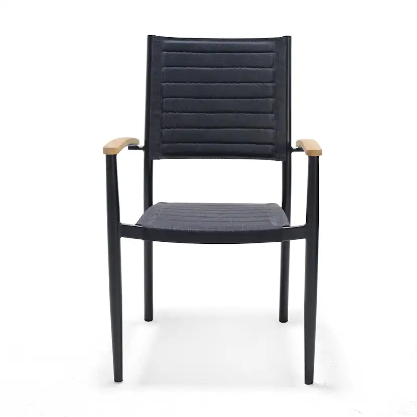 PORTALS Lite stacking armchair, black ALU / 4-pack Svart