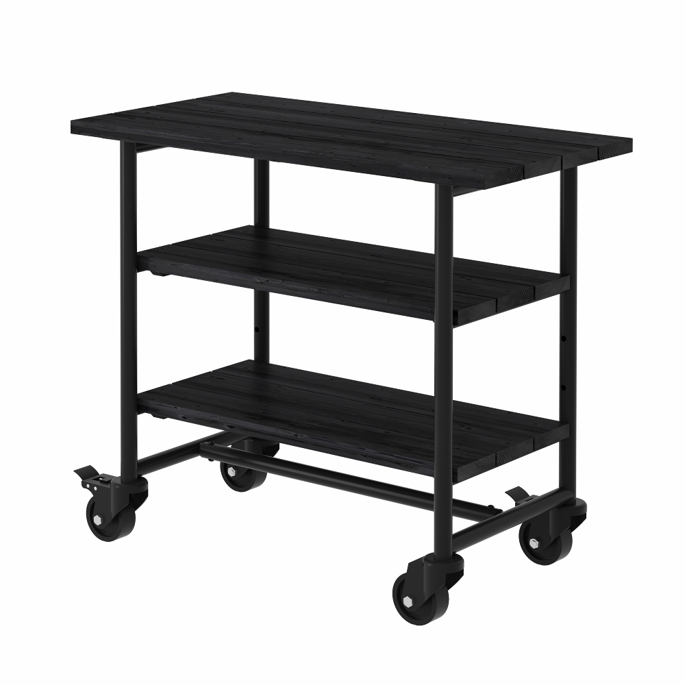 Planterings och Grillbord PLUS Urban Picnic Svart Underrede Med 2 Hyllor