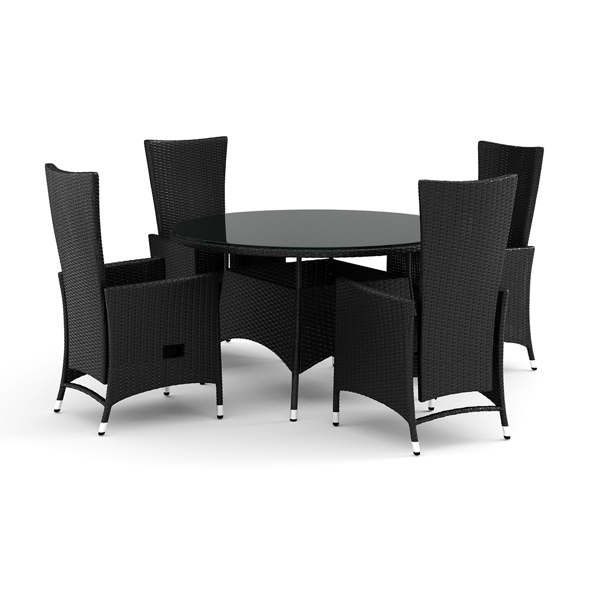 Trädgårdsgrupp Comfort Garden Thor utomhus rund matgrupp 140 cm med 4 Jenny matstolar