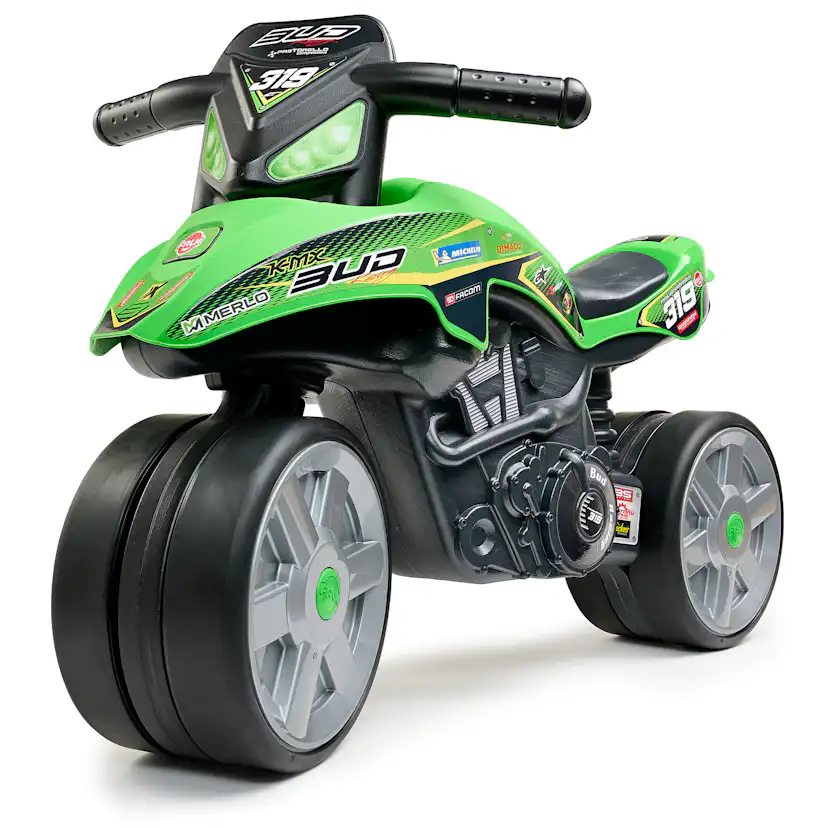 Utomhusleksak Falk Racing Bud Elmotorcykel för Barn Grön