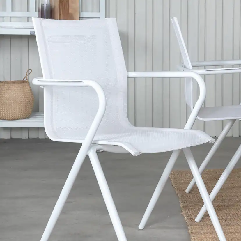 Matgrupp Venture Home Aleyna 160 Vit med 4 Aspen Matstolar
