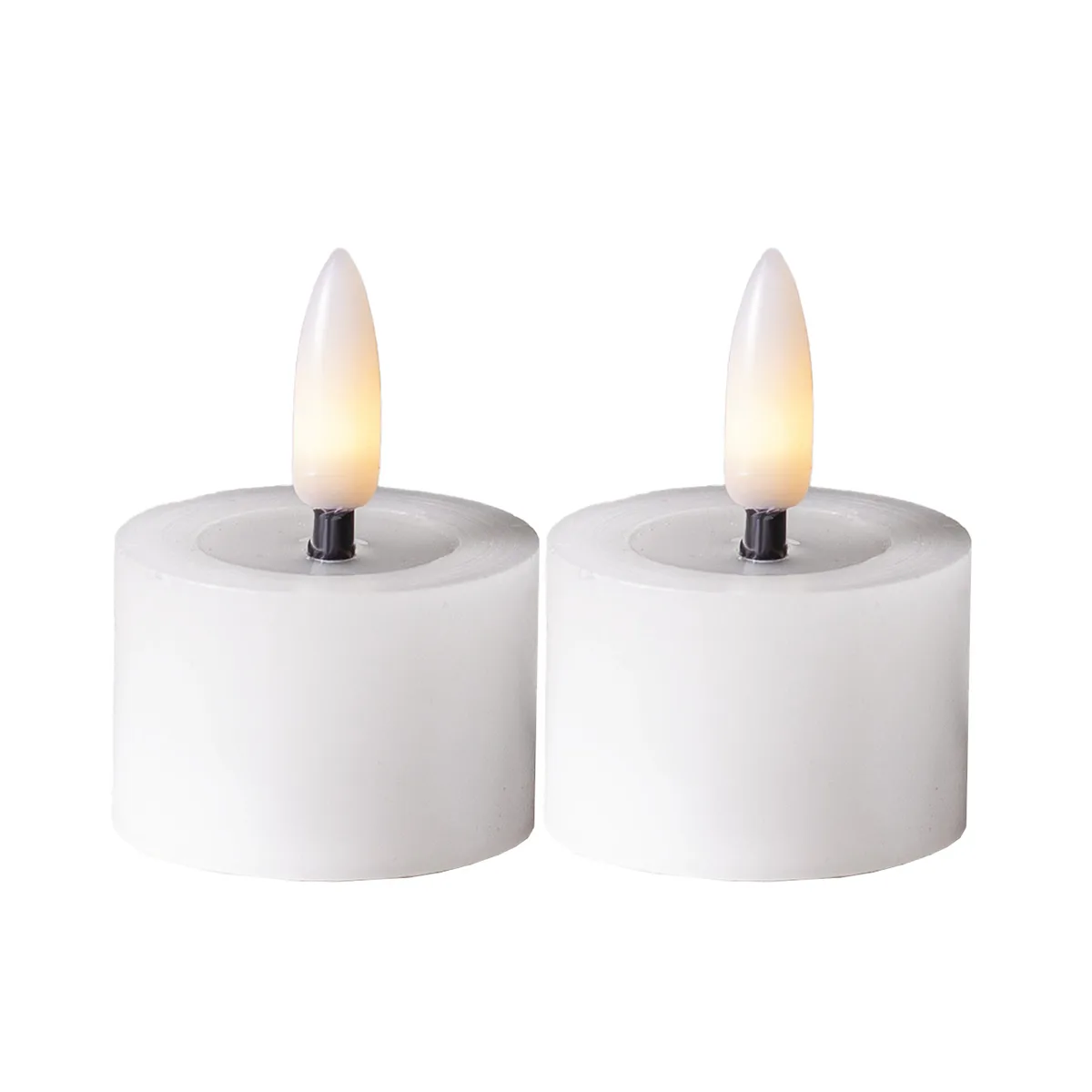 LEDVarmeljus2p Flamme Flow 4x5 cm White White