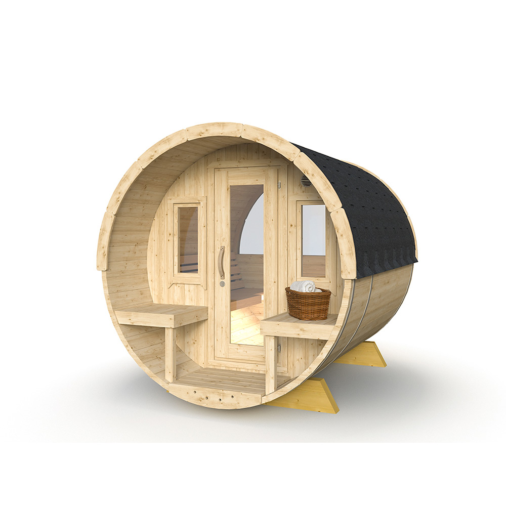 Bastutunna Nordkapp.NU Demilune Byggsats i Norrländsk Gran med Altan