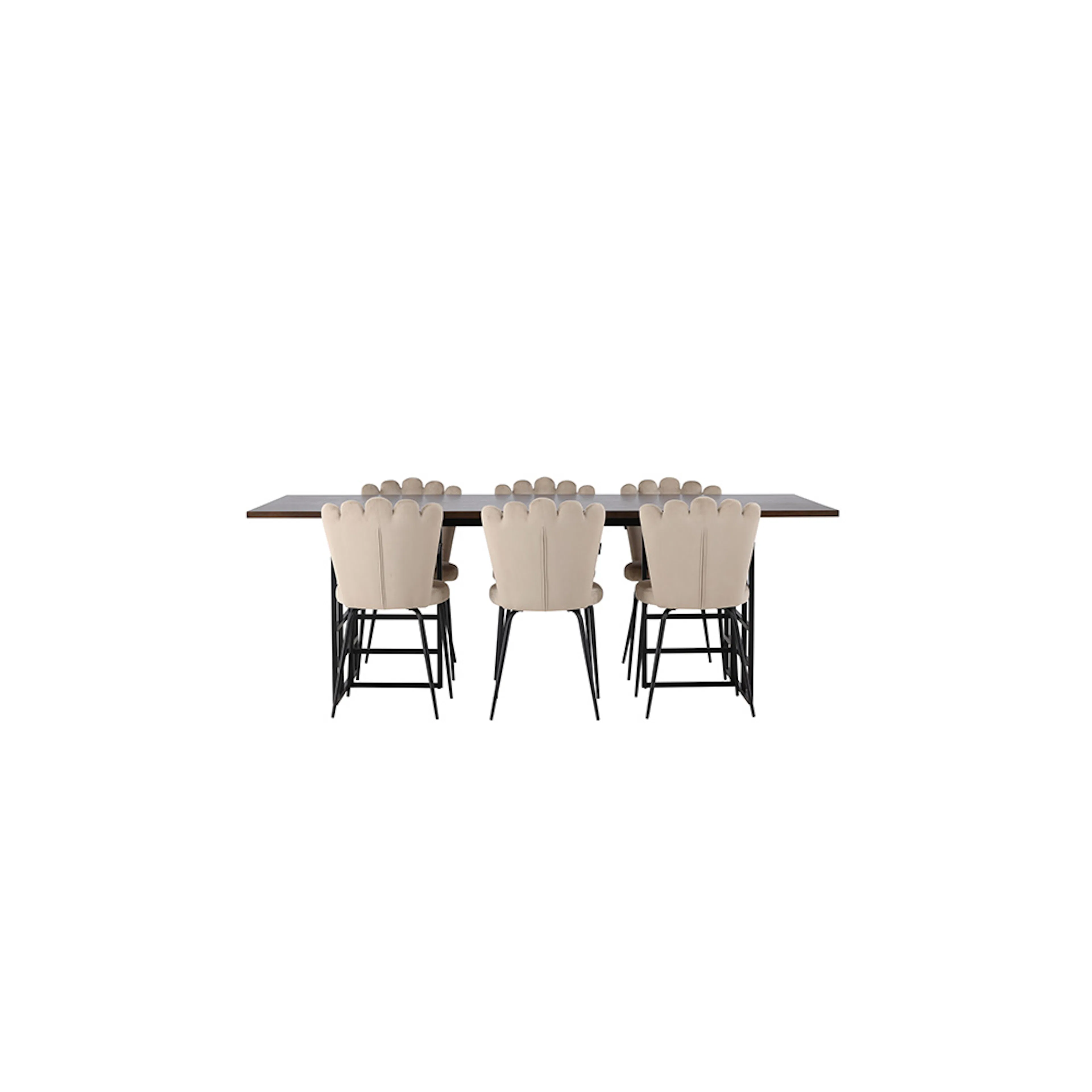 Matgrupp Venture Home Ystad med 6 st Limhamn stolar Brun/Beige