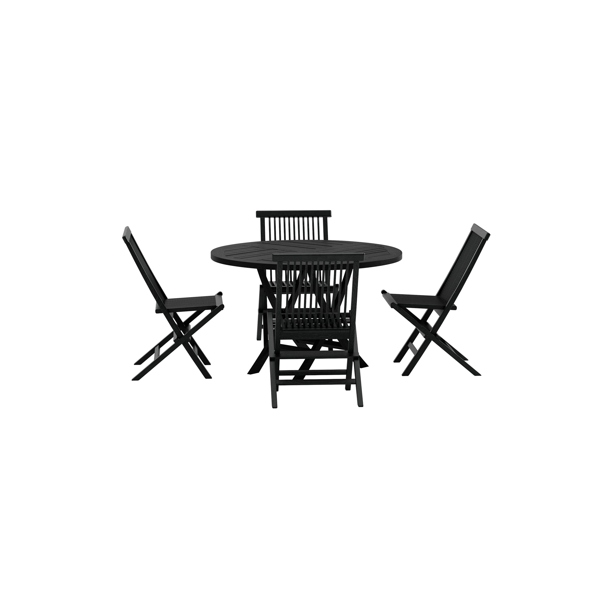 Kenya Table - Black with 4 Kenya Chair - Black Färg: Svart