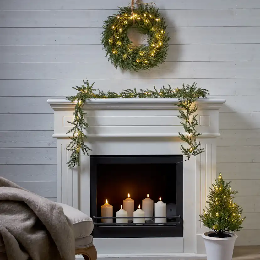Girlang Star Trading Thuja 180 cm 20 LED Ljus Grangirlang, Batteridriven
