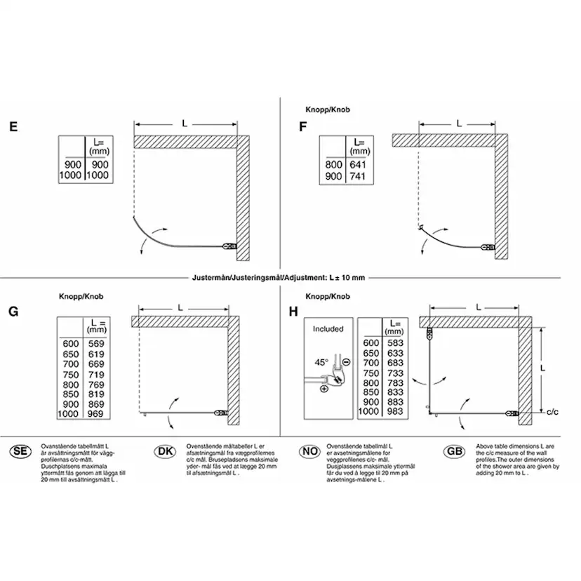 Duschhörna Contura Shower Space SPNK Rak