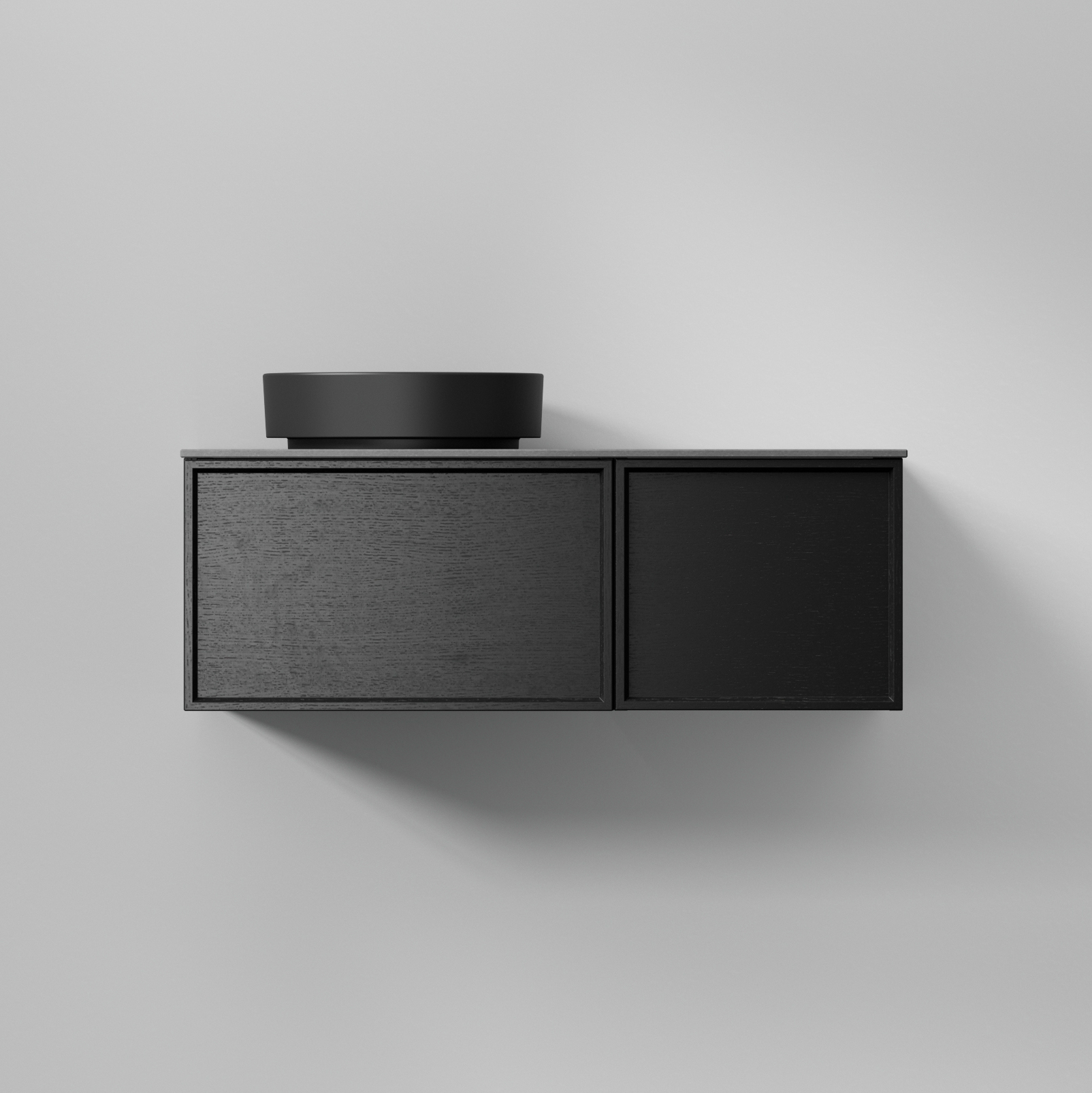 AIR Wood 100 B,Black Oak,Helfront 2 lådor(V),Lucka(H),996 Black Oak, Helfront med 2 lådor (V), Lucka (H)