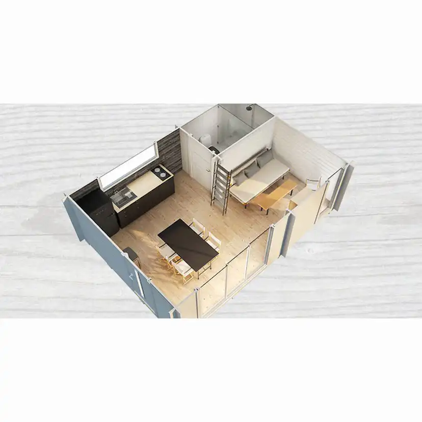 Attefallshus Baseco Fjällnäs funkisstuga med loft 25 m2