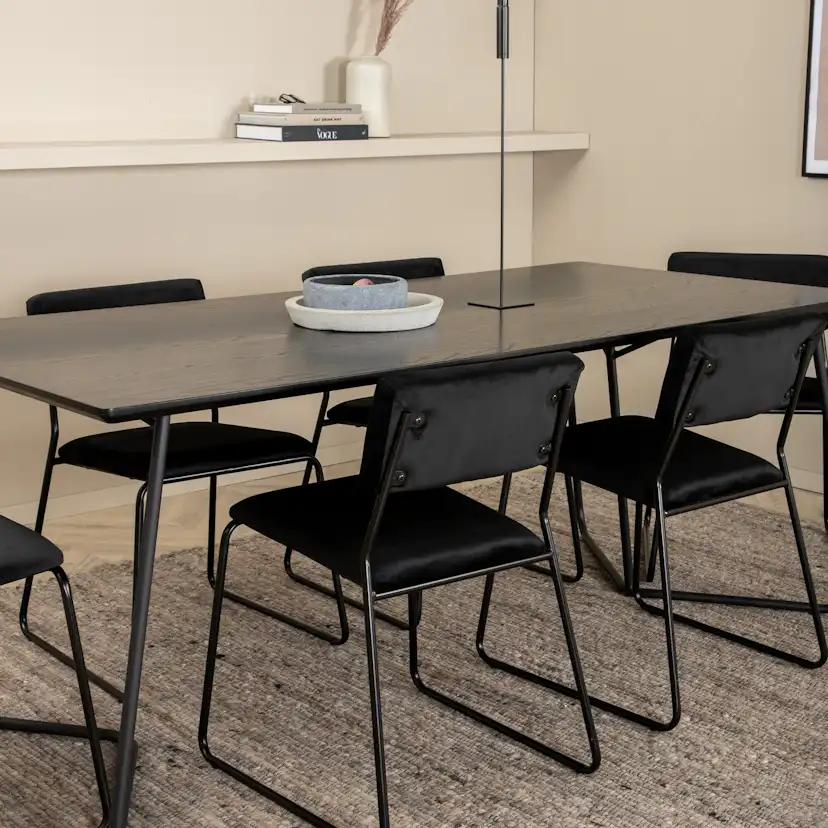 Matgrupp Venture Home Annika med 6 Kungshamn Stolar Sammet