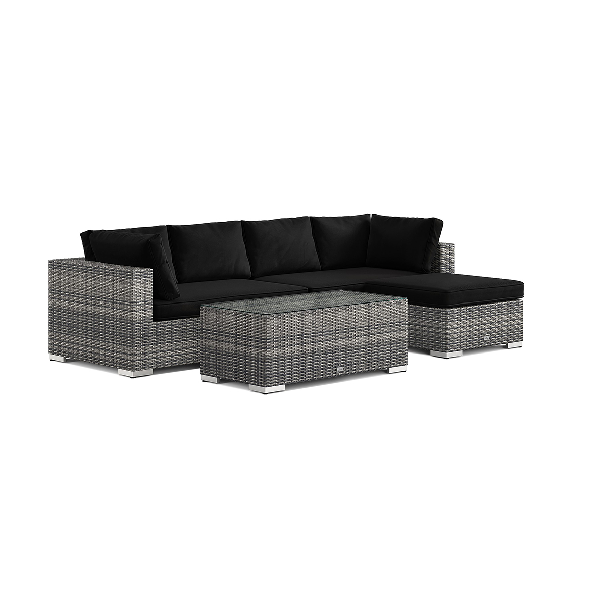 Loungegrupp Comfort Garden Bahamas utomhus divansoffa 5-sits med vändbar divan och bord