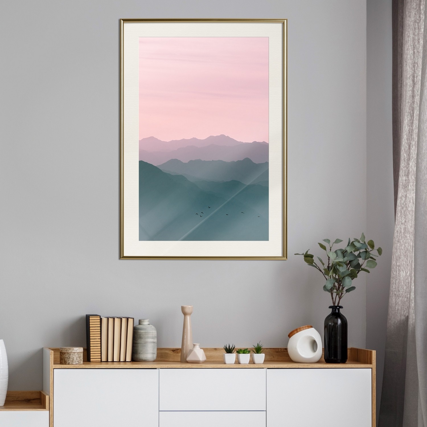 Poster Artgeist Affisch Mountain At Sunrise