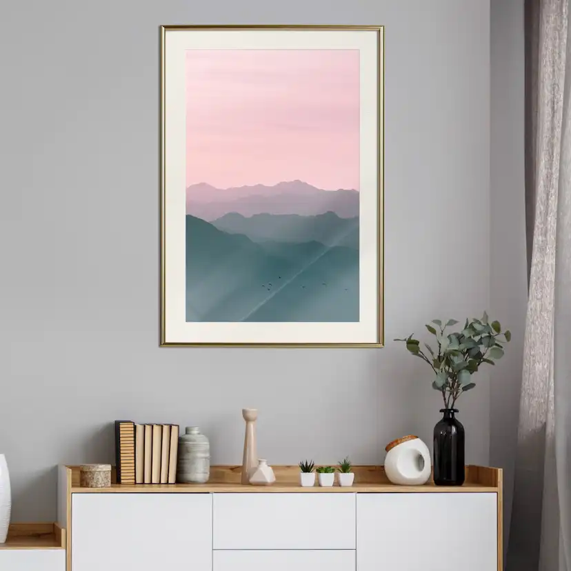 Poster Artgeist Affisch Mountain At Sunrise