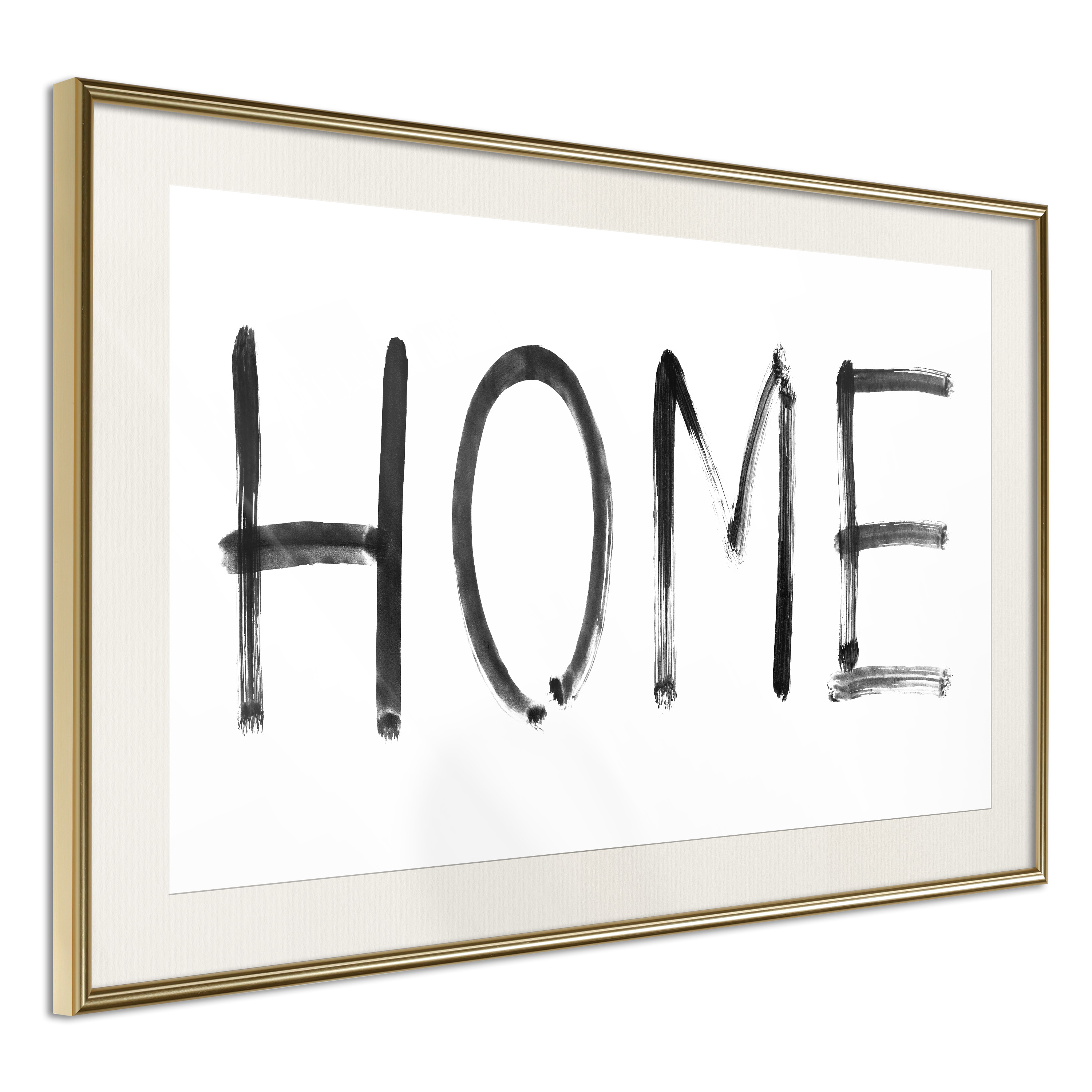 Affisch - Black Home [Poster] 60x40 Guld ram med passepartout, 60x40 cm