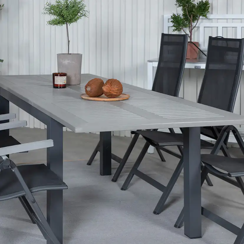 Matgrupp Venture Home Aleyna 160 Svart med 6 Aleyna Positionsstolar