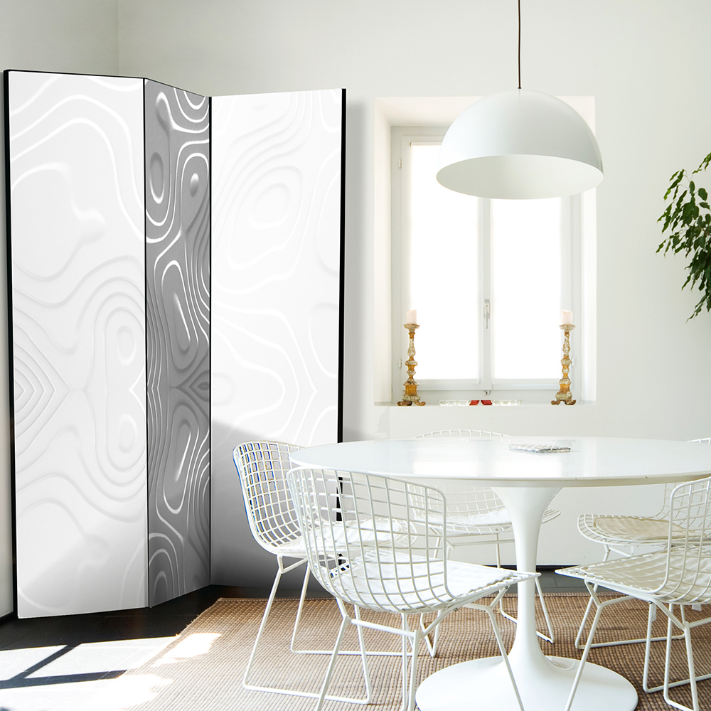 Rumsavdelare Skärmvägg Arkiio Room Divider White Waves I 135x172 cm