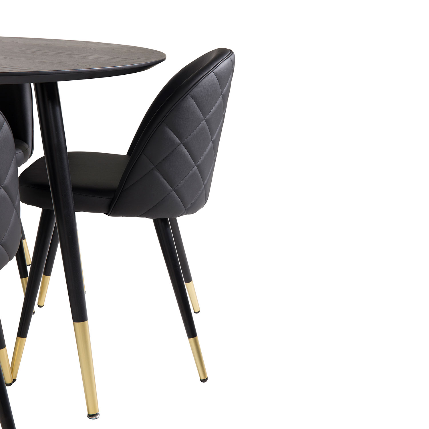 Matgrupp Venture Home Dipp med 4 Velvet stolar Skinn