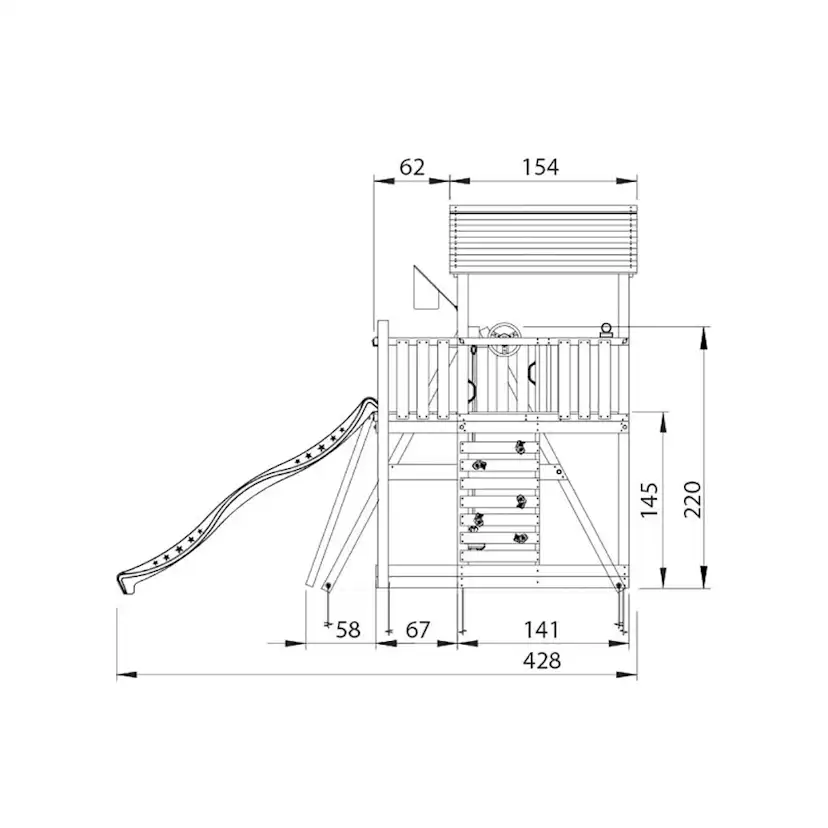 Jungle Gym Chalet 2.1 lektorn komplett inkl. Climb Modul X't Blå