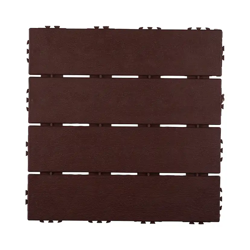 Golvplatta Hestraplattan Woodlook Mahogany Golvtrall för Balkong & Terrass