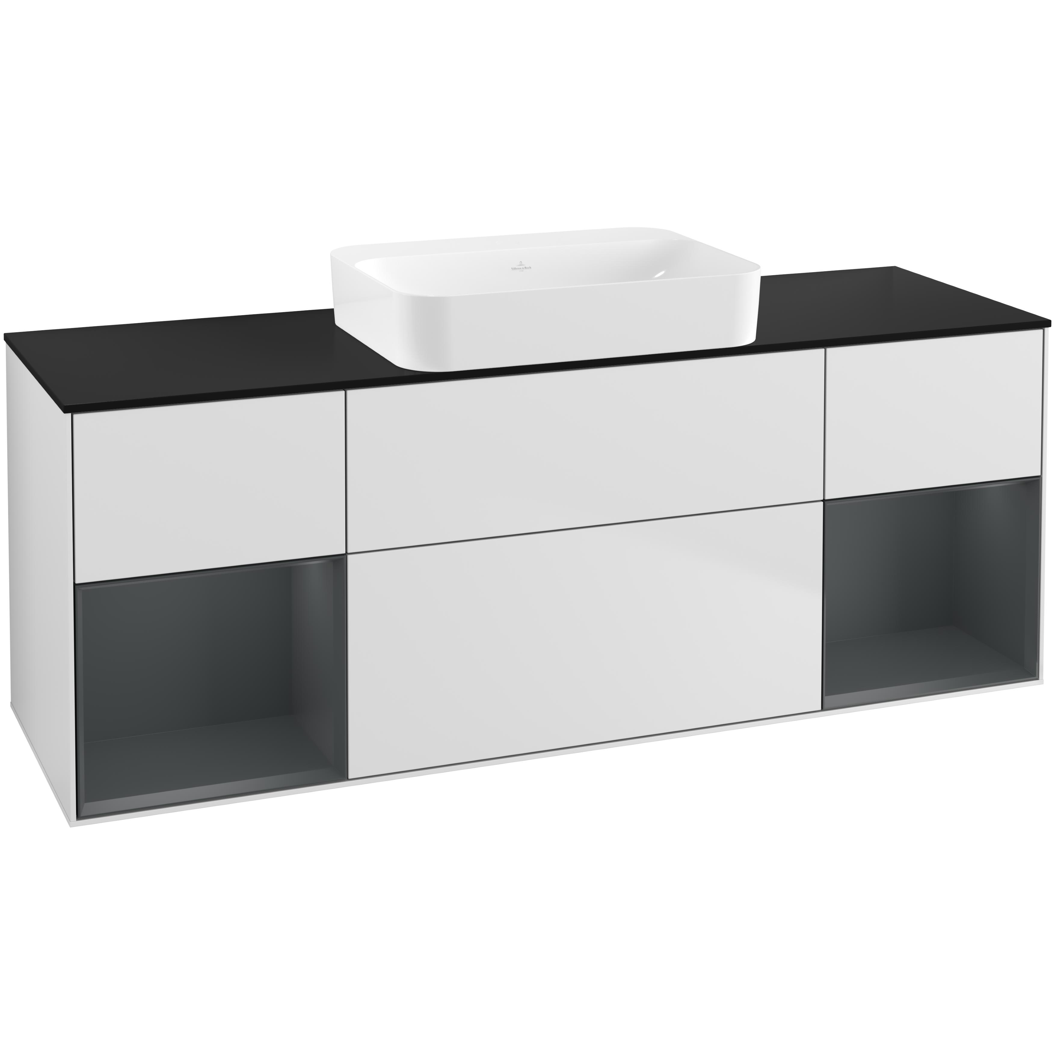 Tvättställsskåp Villeroy & Boch Finion med Två Hyllor och Bänkskiva för Fristående Tvättställ
