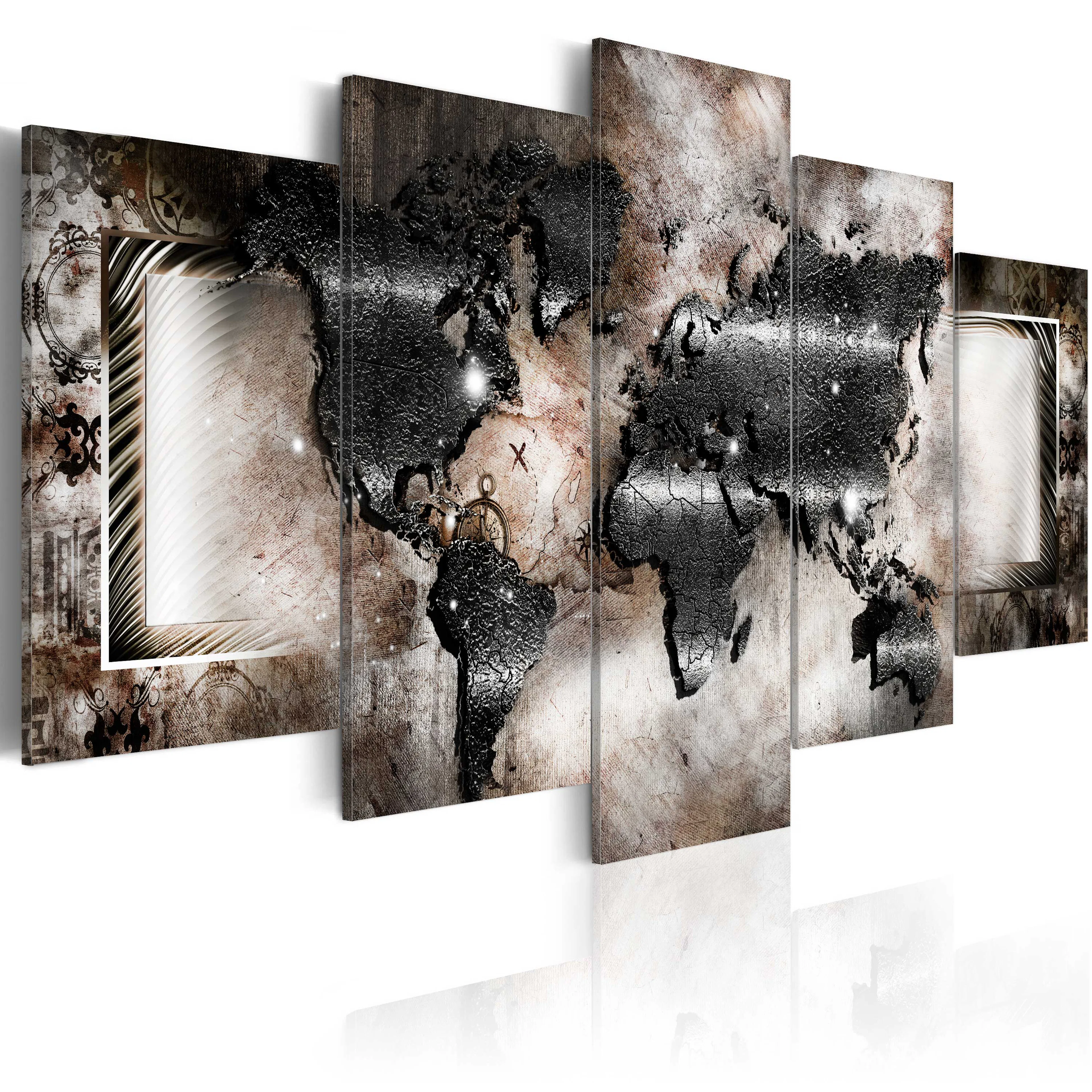 Foto på akryl - Graphite Map [Glass] 200x100 Mått: 200x100 cm