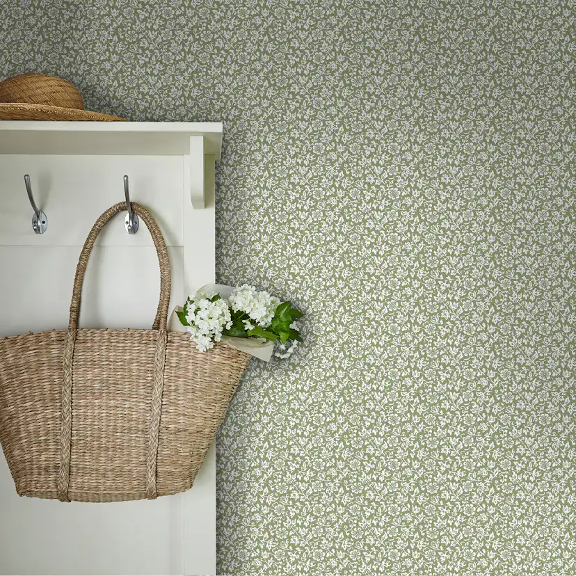 Tapet Laura Ashley Sweet Alyssum Moss Grön 121077