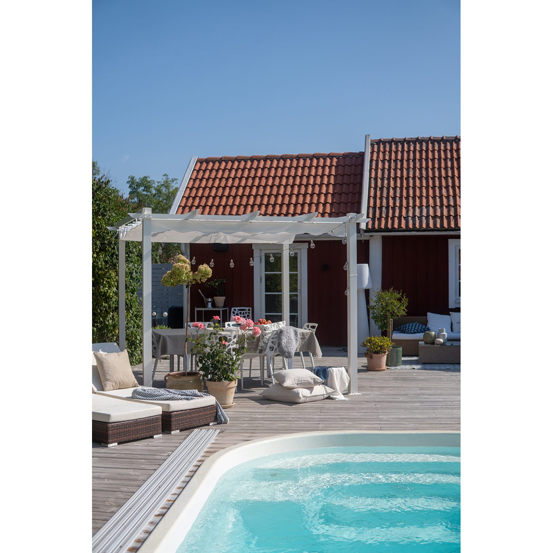 Pergola 3x3 m Vit Vit/Vit