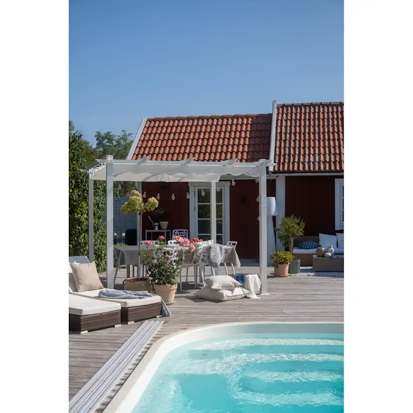 Pergola 3x3 m Vit Vit/Vit