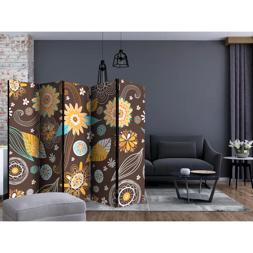 Rumsavdelare Skärmvägg Arkiio Transparent Flowers II 225x172 cm