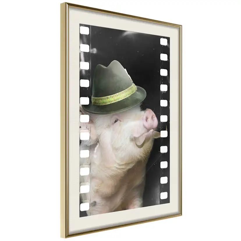 Poster Artgeist Affisch Pig with Mustache