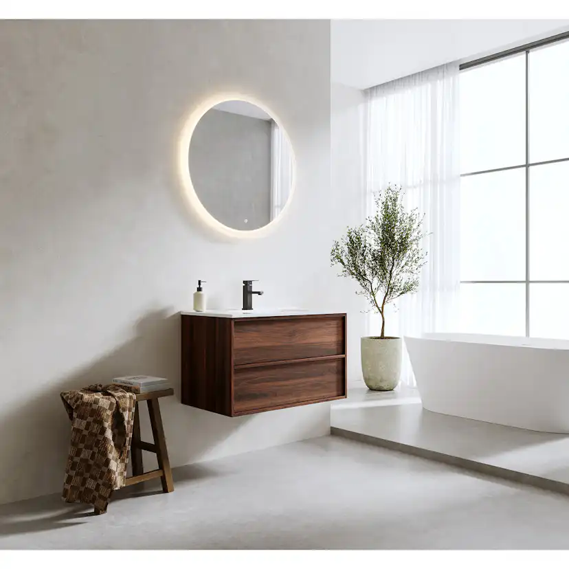 Tvättställsskåp Bathlife Charm med Tvättställ och Spegel Skina