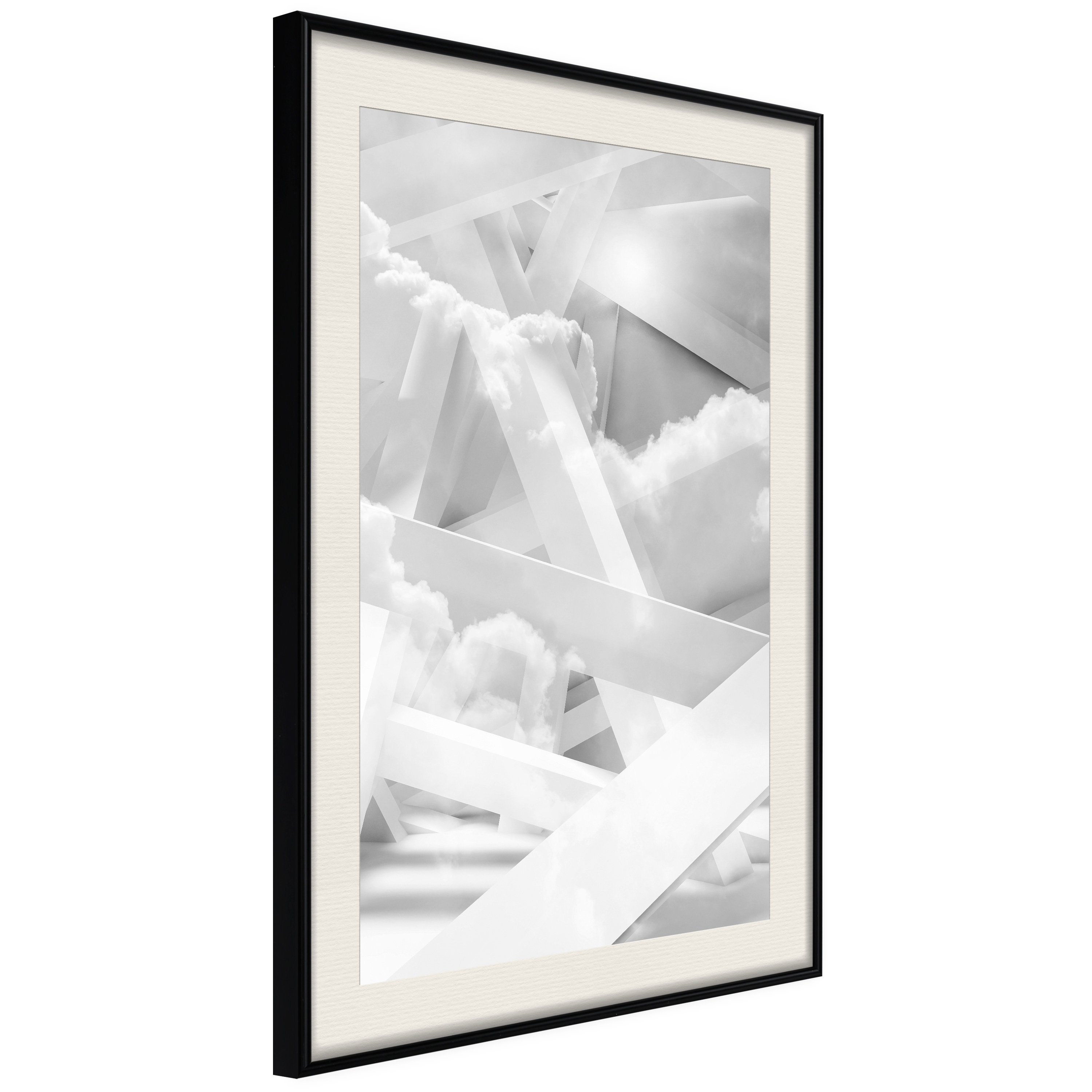 Affisch - Sky-High Construction [Poster] 40x60 Svart ram med passepartout, 40x60 cm