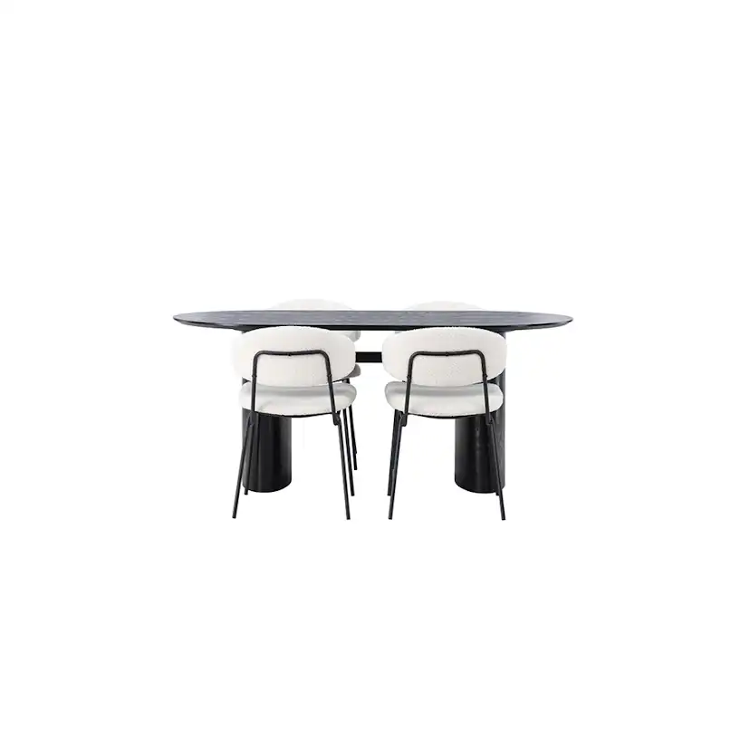 Matgrupp Venture Home Isolde med 4 st Chico stolar