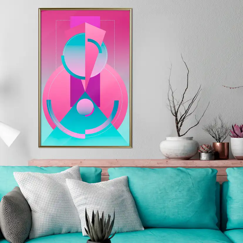 Poster Artgeist Affisch Geometric Locomotive