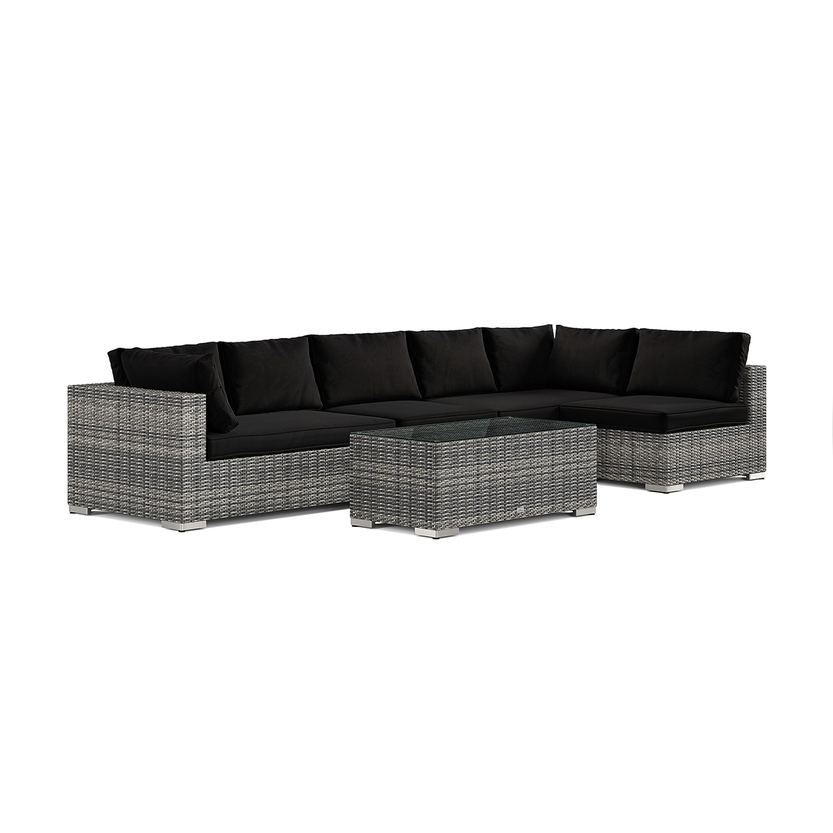 Loungegrupp Comfort Garden Bahamas utomhus loungegrupp 6-sits med vändbar schäslong och bord