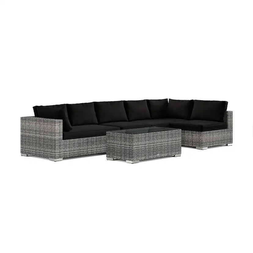 Loungegrupp Comfort Garden Bahamas utomhus loungegrupp 6-sits med vändbar schäslong och bord